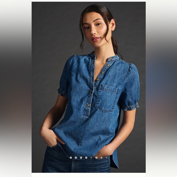 Anthropologie Tops - Anthropologie Puff Sleeve Pilcro Blouse